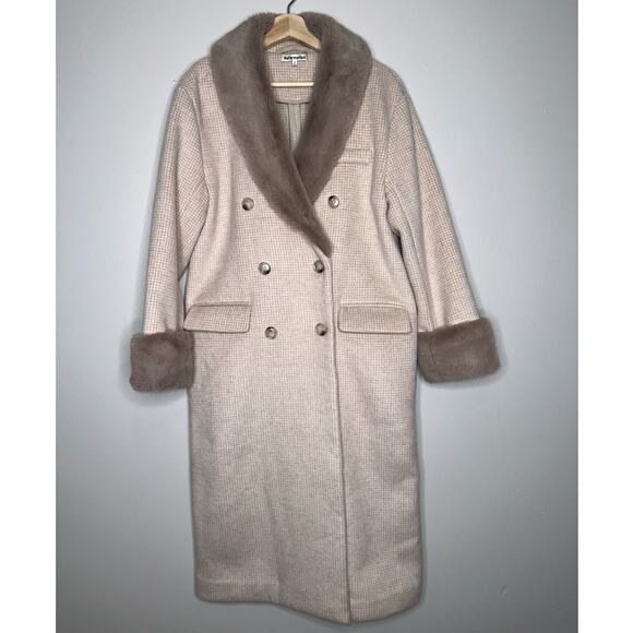 Reformation Lester Double Breasted Trench Coat Tan/Beige Size Small Relaxed Fit - Picture 3 of 12